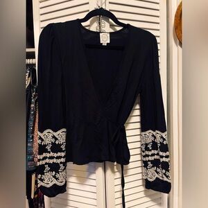 Blue Rain Wrap Top